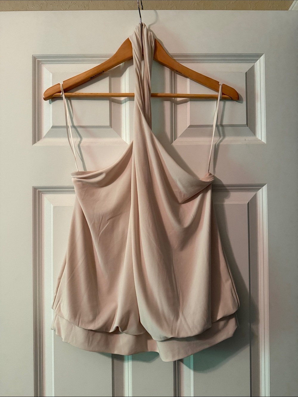 Express Cream Twist Halter Draped Cami